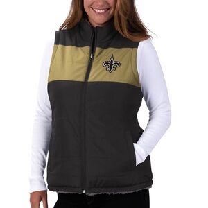NEW Women’s New Orleans Saints Reversible Full-Zip Vest Sz 4XL